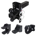XR 10 Hole Channel Hitch Farm Kit - Black Combo, Pintle, Drawbar & Clevis Fits 2-1/2" Receiver