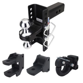 XR 10 Hole Channel Hitch Farm Kit - Chrome Combo, Pintle, Drawbar & Clevis Fits 2-1/2" Receiver