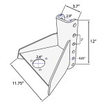 Trailer Tongue Adapter Diagram & Dimensions - SH-410 Series