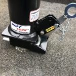 Shift Lock Gooseneck Coupler - Latched onto Ball