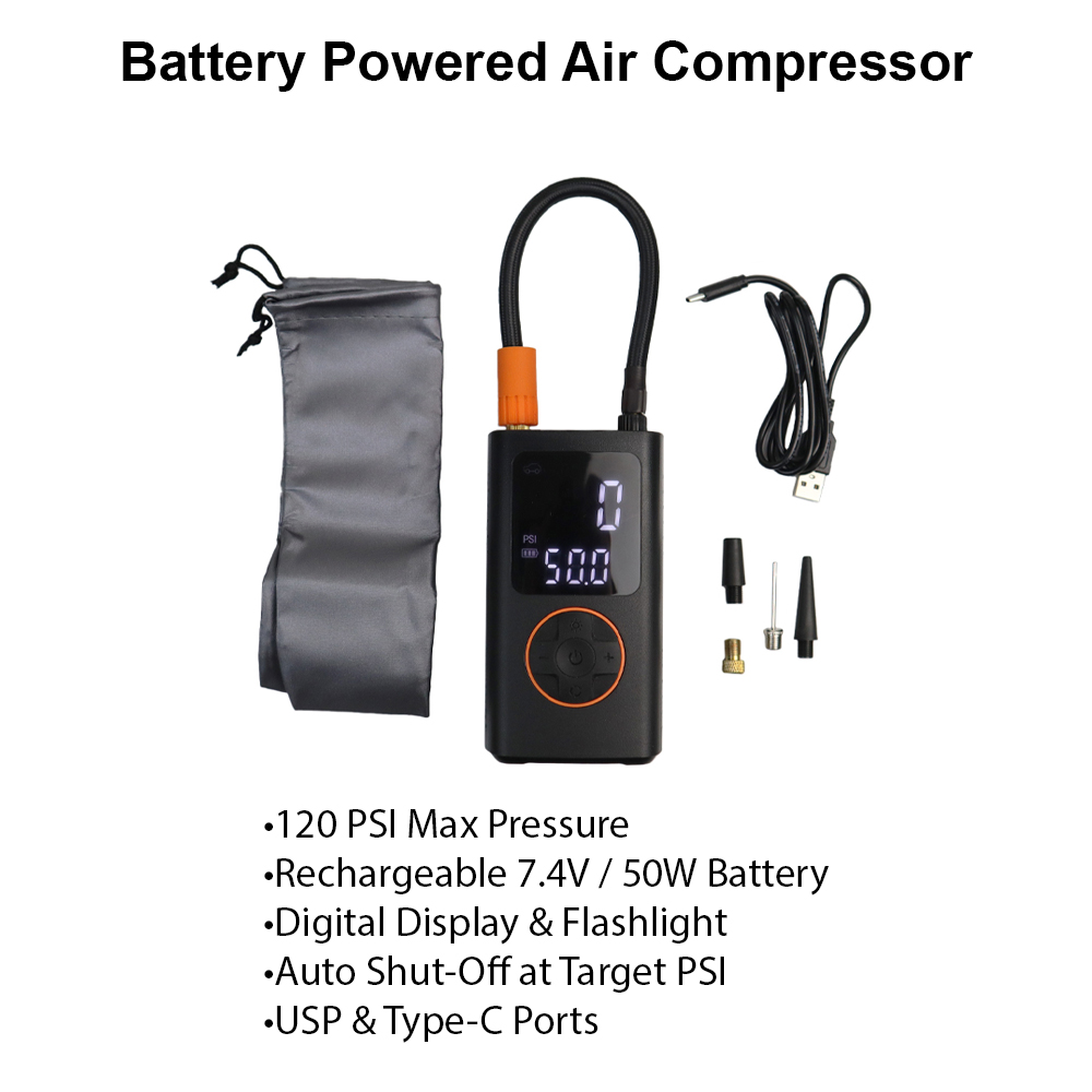 Compact Portable Air Compressor with Digital Gauge