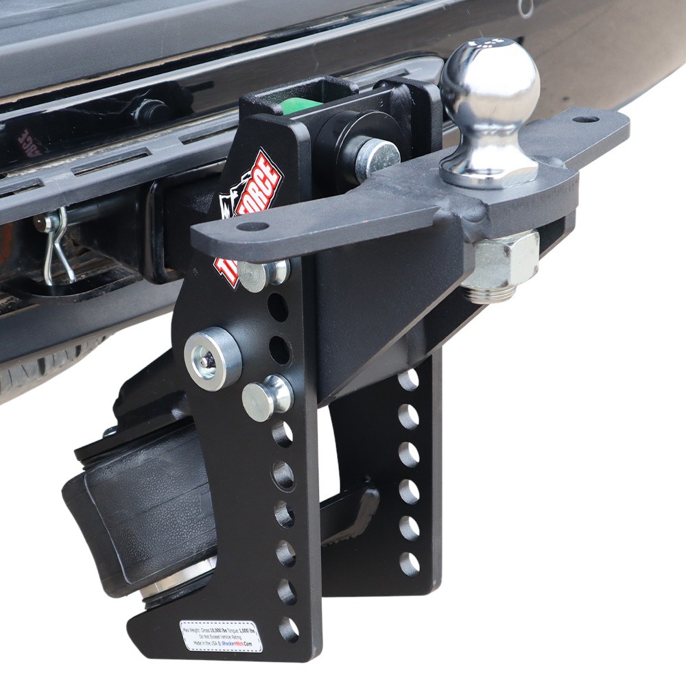 Trail Force Air Hitch & Raised Ball Mount w/ 2" Ball w/ Sway Tabs Installed On 2" Receiver