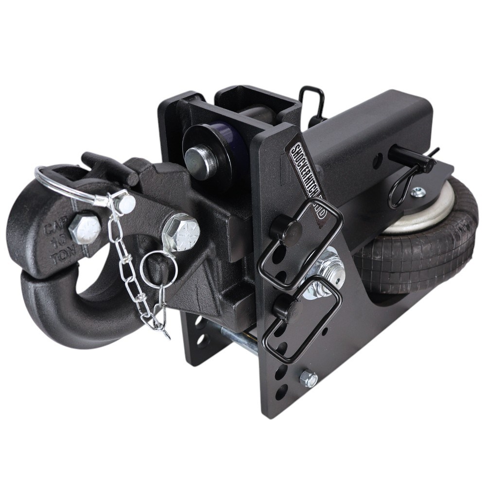 20K HD Max Black Air Hitch & Raised 10-Ton Pintle - 2-1/2" Receiver