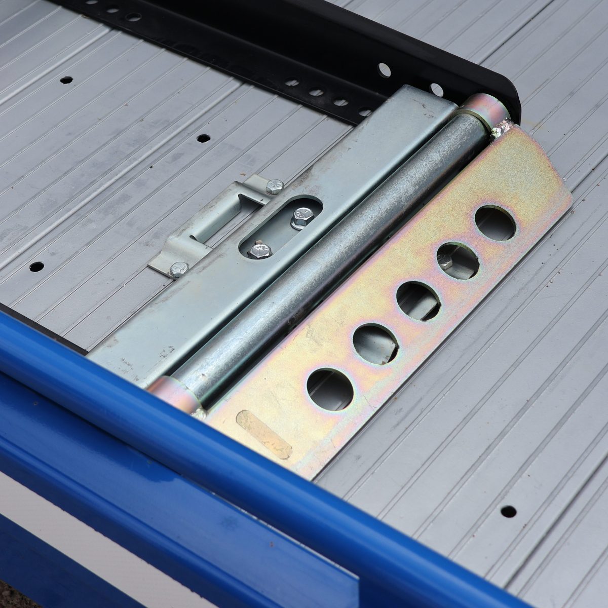 Flip Up Tire Ramp & E-Track Mount - Wheel Cradle