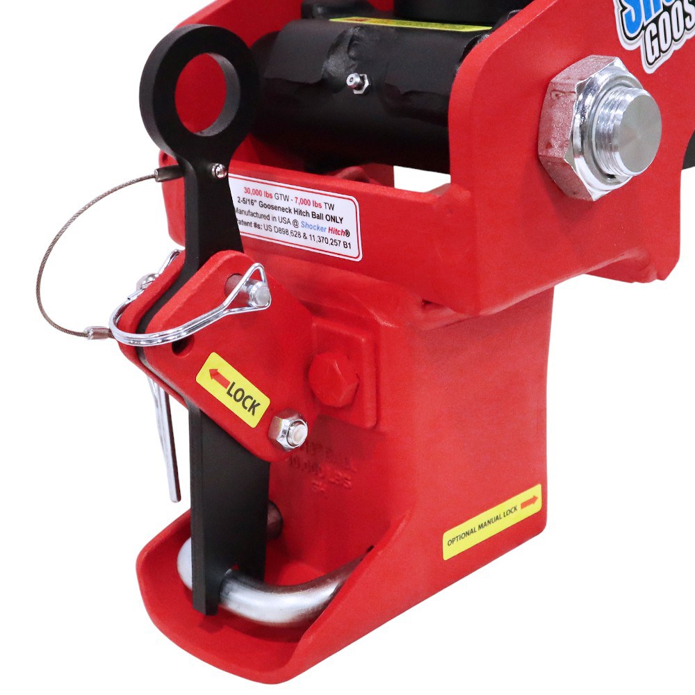 Patented Dual Latching Shift Lock Gooseneck Coupler (Secures Both Sides of Ball)