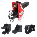 Impact Cushion Hitch Farm Kit - Chrome Combo, Pintle, Drawbar & Clevis Fits 2-1/2" Receiver