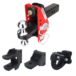 Impact Cushion Hitch Farm Kit - Chrome Combo, Pintle, Drawbar & Clevis Fits 2-1/2" Receiver