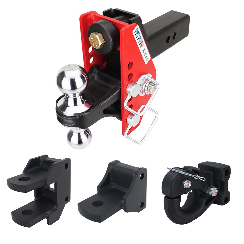Impact Cushion Hitch Farm Kit - Chrome Combo, Pintle, Drawbar & Clevis Fits 2-1/2" Receiver