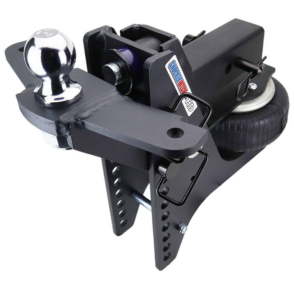 20K Super Drop Max Black Air Hitch & Sway Tab Raised Mount w/ 2" Ball - 2-1/2" Receiver