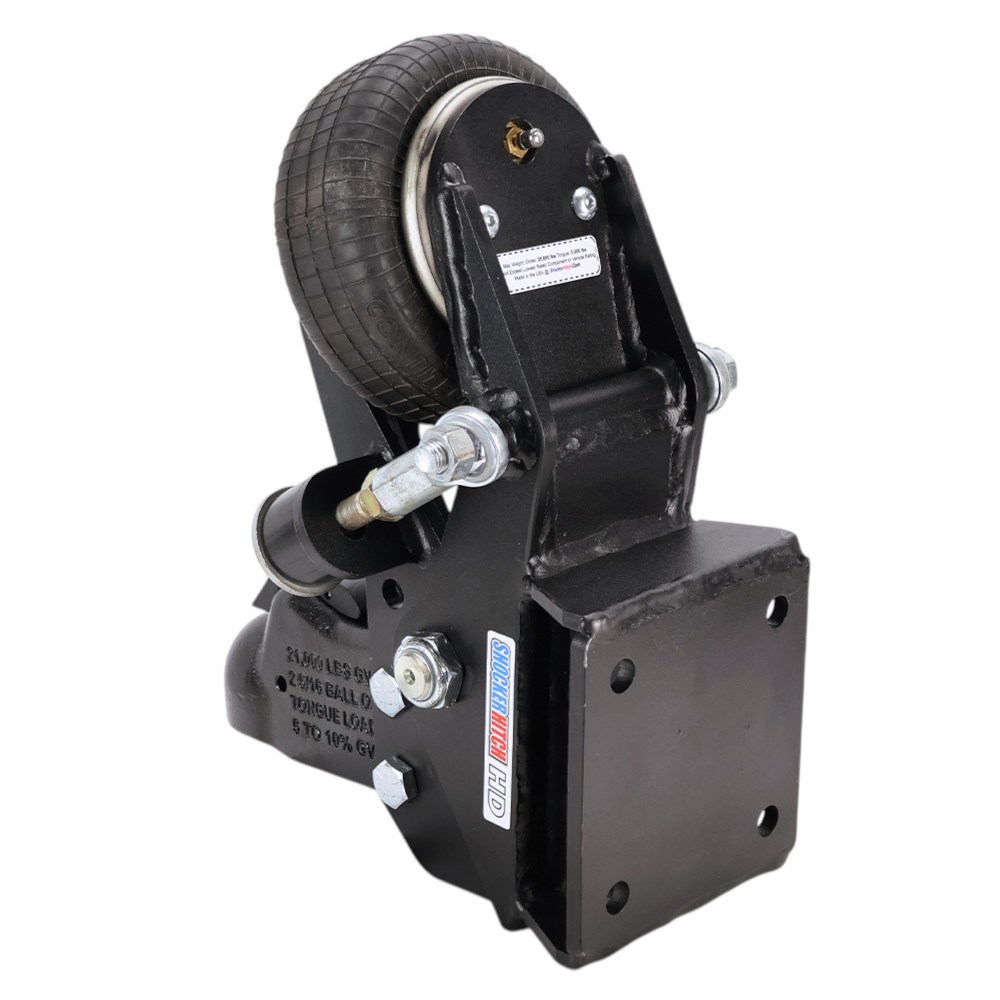 Shocker 21K HD Air Trailer Tongue Mount - Square Flat Plate & Demco Coupler - Left Back