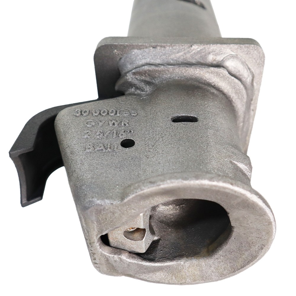 Shocker Gooseneck Round Stem & EZ Latch Demco 2-5/16" Coupler - Raw Finish - Locked Position