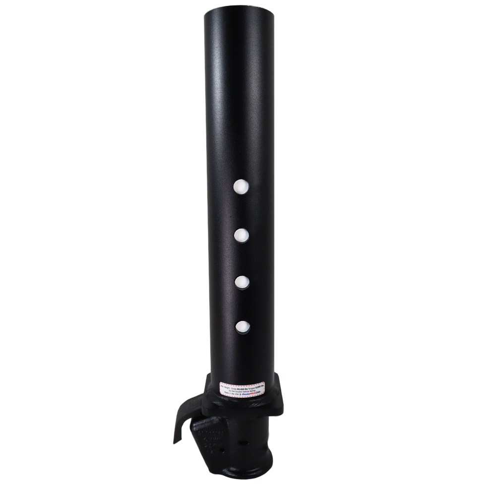 Shocker 30K Gooseneck Stem & EZ Latch Demco Coupler - Round Stem with Straight Pins Holes - Black