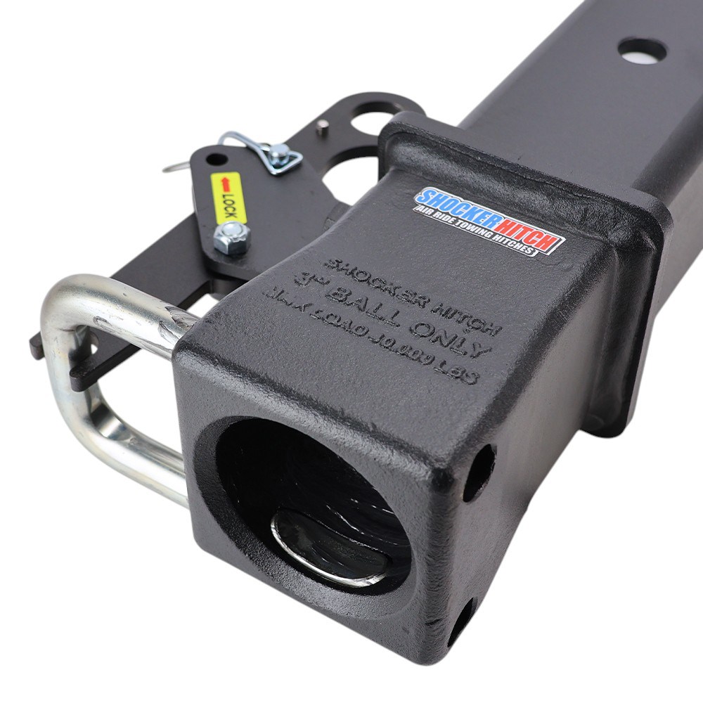 40K Shocker Red Gooseneck Dual Latching 3" Shift Lock Coupler - Unlocked Position