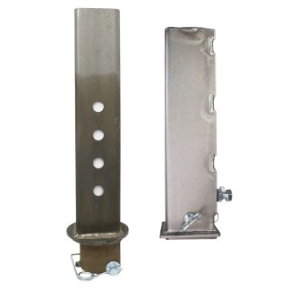 Shocker 4.5in Square Gooseneck Outer Sleeve & Inner Tube Stem with Wallace Coupler (Shown Apart)