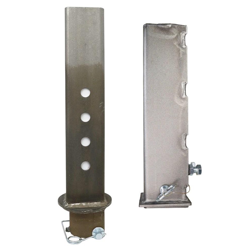 Shocker 4.5in Square Gooseneck Outer Sleeve & Inner Tube Stem with Wallace Coupler (Shown Apart)