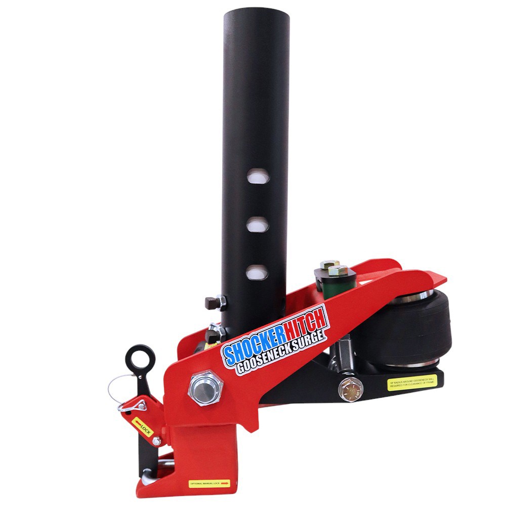 Shocker Gooseneck Surge Air Hitch & Shift Lock Coupler - Multi-Fit Round Stem