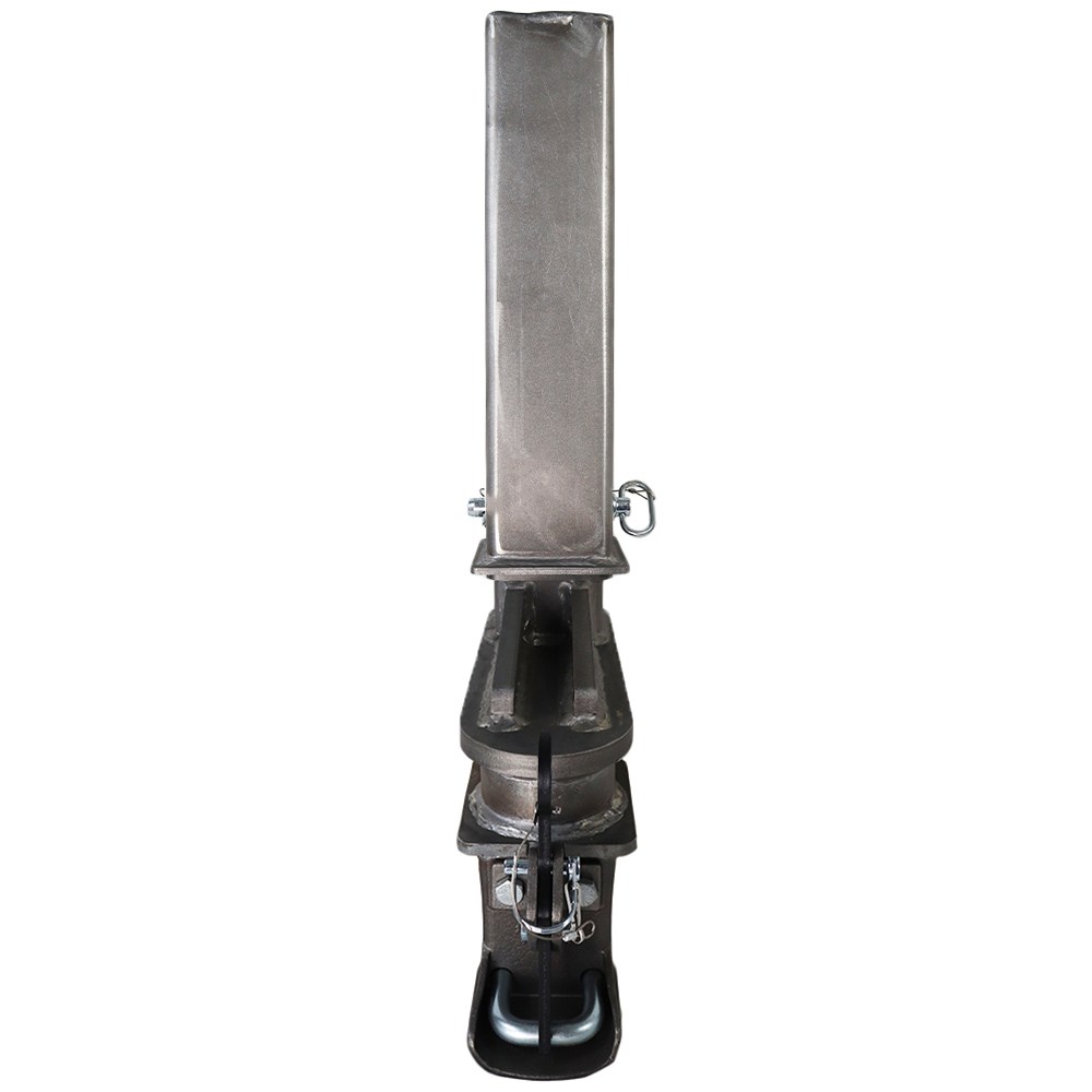 Shocker Square Stem Tube & 9 Extension Shift Lock Gooseneck Coupler - Raw Finish - Assembled Front View