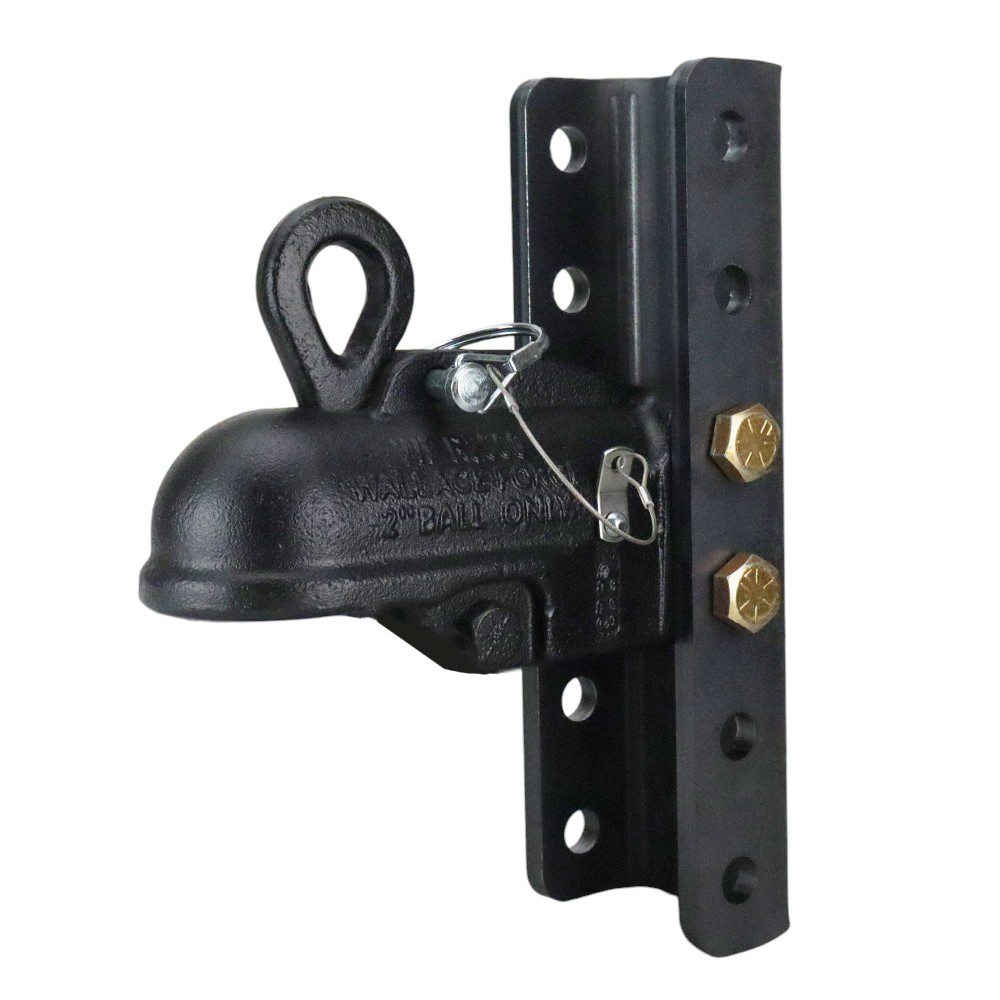 Wallace Auto Locking Trailer Coupler 2" Ball & 5-Position Weld-On Vertical Channel - 12K