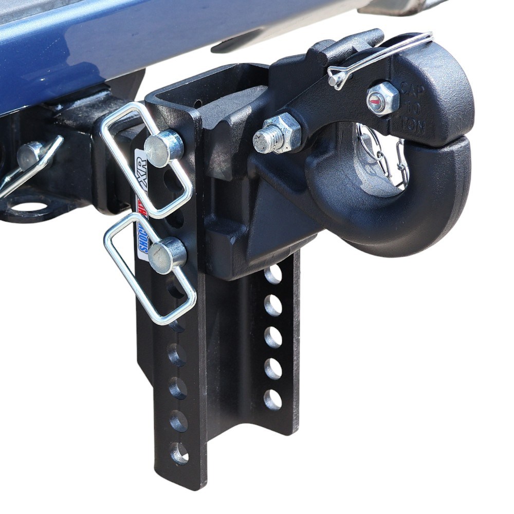 XR Adjustable Hitch & Raised Pintle Hook - 10-Hole Channel - Installed