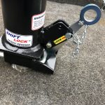 Shift Lock Gooseneck Coupler - Latched onto Ball